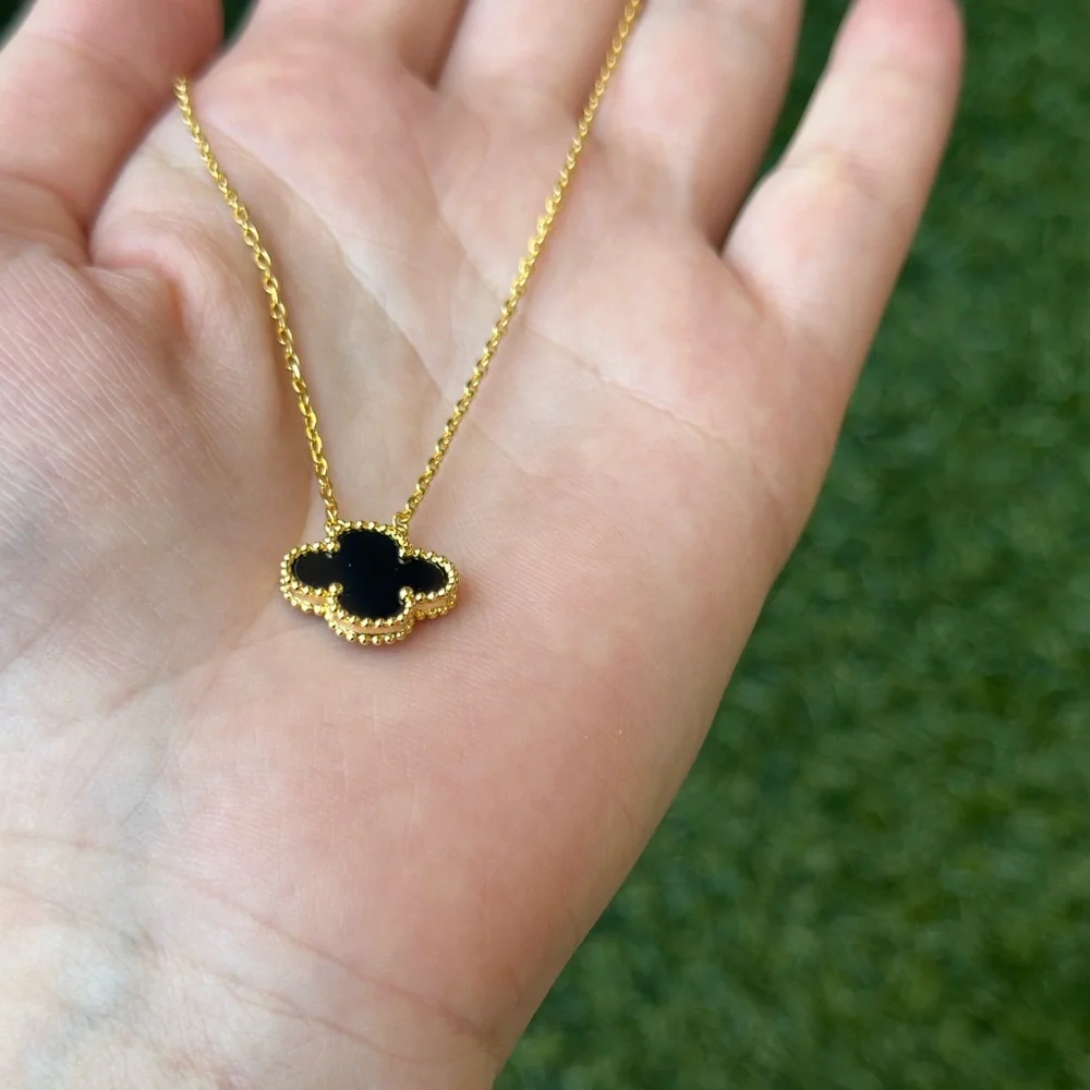 Black Clover Pendant Necklace Alhambra Inspired